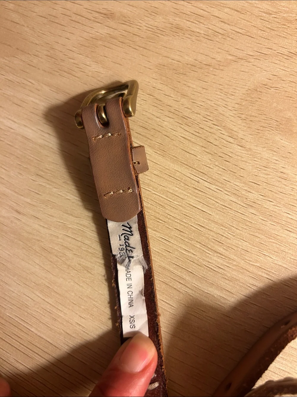 Madewell Women’s Tan Leather Braided Accent Belt XS/s